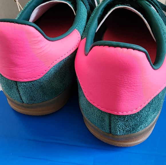 Adidas New Gazelle Collegiate green/ Lucid Pink - Picture 6 of 11